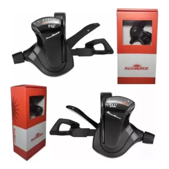 Par Passador Alavanca Trocador Sunrace M400 3x8v C/cabos Cor Preto Foto 1