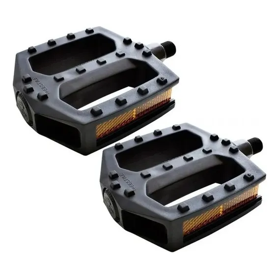 Par Pedal Bicicleta Com Refletor Metalciclo Nylon 1/2 Preto Foto 1