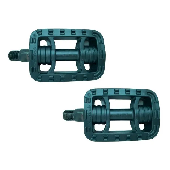 Par Pedal Metalciclo Bicicleta Com Refletor 1/2 Preto Nylon Foto 1