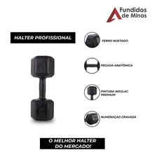 Par Peso Halter Para Musculação 8kg Preto Ferro Foto mini  2