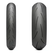 Par Pneu 120/70-17 + 180/55-17 Metzeler Racetec K3 RR uso em estradas e pista track day propciona pilotagem esportiva segura alta aderencia motos Triumph Daytona street triple Zx6R R6 CBR600RR GSXR Foto mini 1
