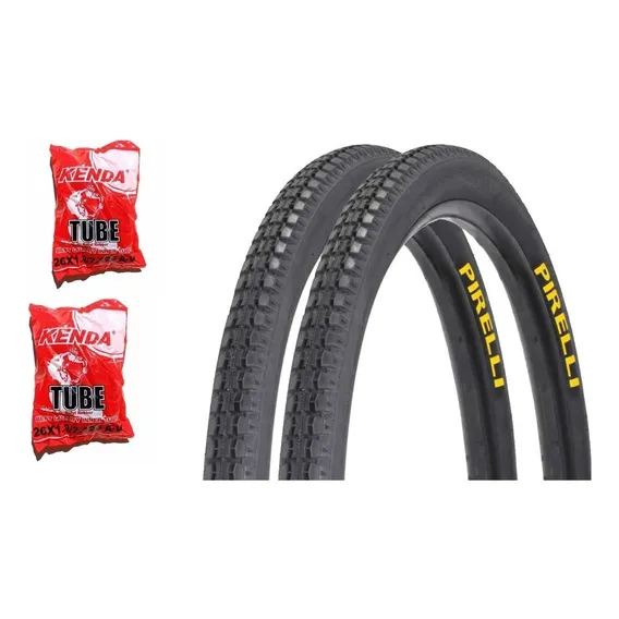 Par Pneu 26 Pirelli Primor Monark + Par Camara Kenda Cor Preto Foto 1