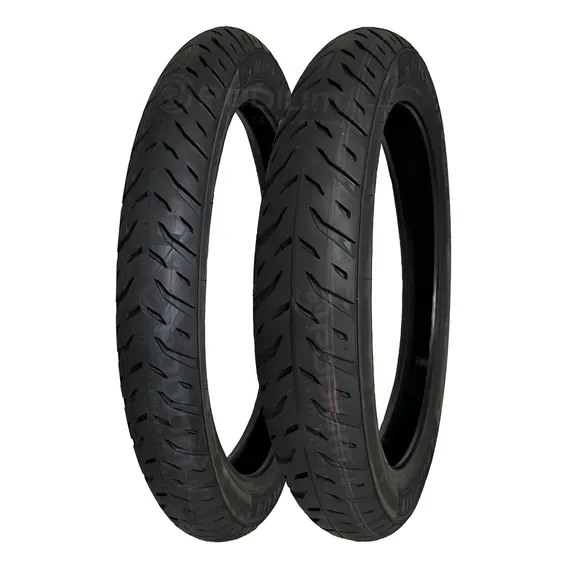 Par Pneu Honda Biz 125 80/100-14 + 60/100-17 Michelin Foto 1