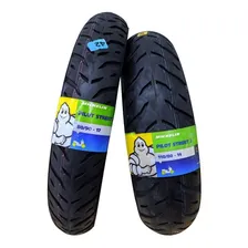 Par Pneu Moto 80/90-17 + 110/80-14 Pilot Street 2 Michelin Foto mini 3