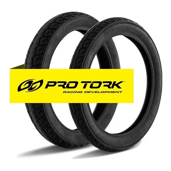 Par Pneu Moto Honda Biz 100 110 125 Pop 100 110 Pro Tork Traseiro 80 /100-14 e Dianteiro 2.50/17 Foto 1
