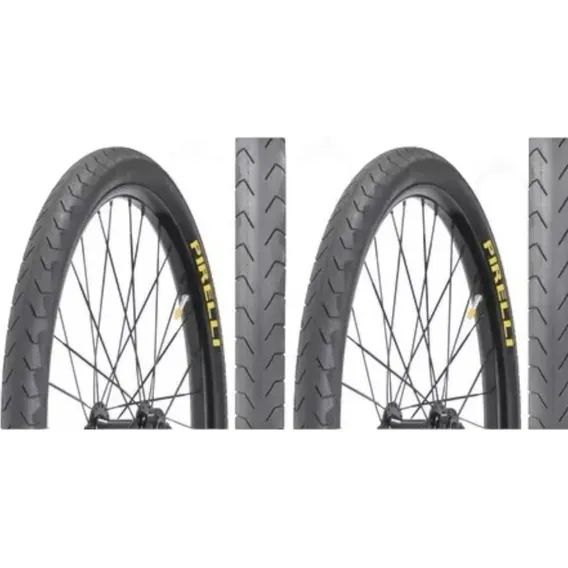 Par Pneu Pirelli Aro 26 Slick Phantom Street Preto Bike Foto 1