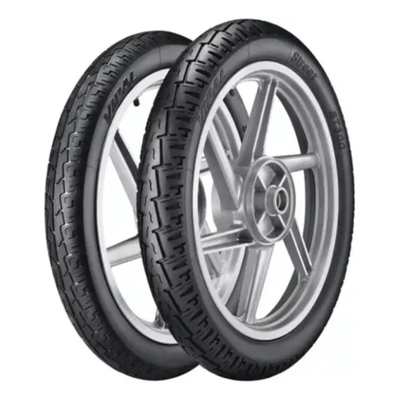 Par Pneu Pop 110 Biz 125 60/100-17 + 80/100-14 Tr300 Vipal Foto 1