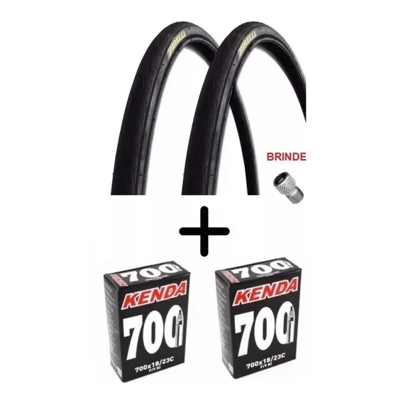 Par Pneu Speed 700x23 Pirelli Tornado Alfa 2 Câmara +brinde Cor Preto Foto 1
