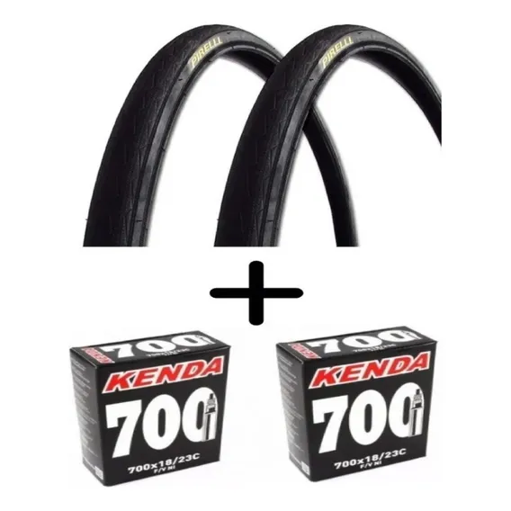 Par Pneu Speed 700x25 Pirelli Tornado Alfa + 2 Câmaras Kend Foto 1