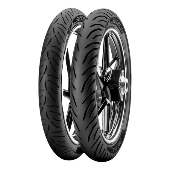 Par Pneus 60/100-17 E 80/100-14 Super City Pirelli Uso com Câmara Foto 1