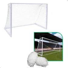 Par Rede Futebol De Campo Tradicional Standart Fio 2mm Sport Cor Branco Foto mini 1