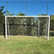 Par Rede Gol Futebol Society Suiço 4mts Fio 2mm Proteção Uv Foto mini  2
