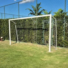Par Rede Gol Futebol Society Suiço 4mts Fio 2mm Proteção Uv Foto mini  3