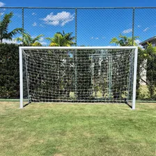 Par Rede Gol Futebol Society Suiço 4mts Fio 4mm Proteção Uv Foto mini 3