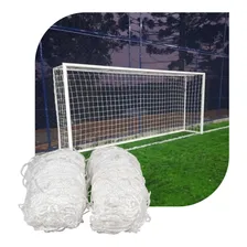 Par Rede Gol Salão Fio 6mm Nylon Com Proteção Uv Foto mini 2