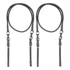Par Rédea Trançada Fina Couro Uso Profissional Vaquejada Cor Preto Foto mini 1