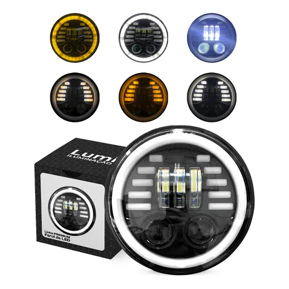 Par Refletor Farol 100w 5,75 Polegadas Farol De Redondo Faróis De Lua Crescente Foto 1