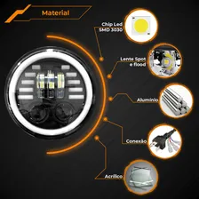 Par Refletor Farol 100w 5,75 Polegadas Farol De Redondo Faróis De Lua Crescente Foto mini  3