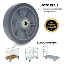 Par Roda 6 Polegada 614 Pvc Termoplástica Rodízio Andaime Rodas Cinza-escuro Foto mini 3
