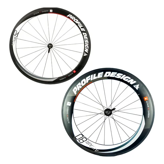 Par Rodas Profile Design Altair 80 X 52 Full Carbon Clincher Cor Preto Foto 1