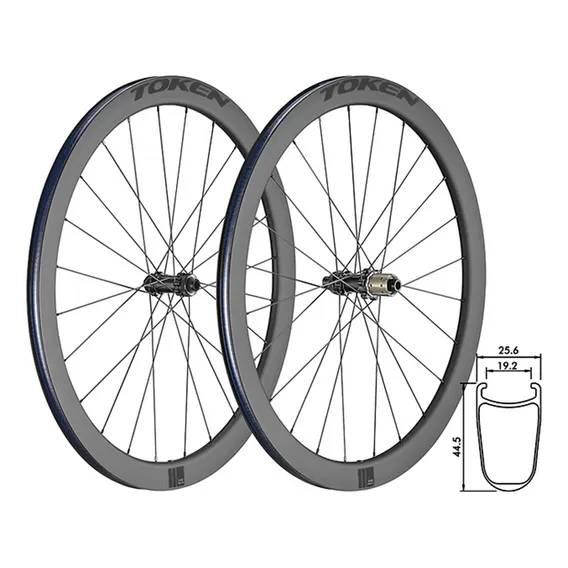 Par Rodas Token C45d Speed Carbon Disc 45mm Tubeless Foto 1