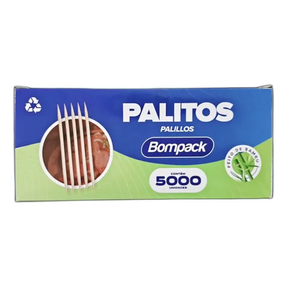 Para Petiscos Bompack Palito De Dente Bambu Palito Foto 1