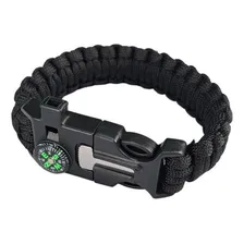 Paracord Pulseira Camping Apito Bussola Pederneira Foto mini 1