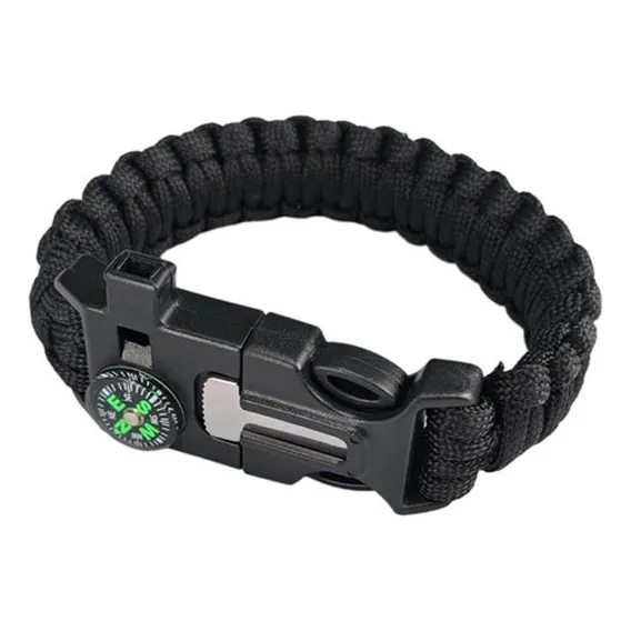 Paracord Pulseira Camping Apito Bussola Pederneira Foto 1