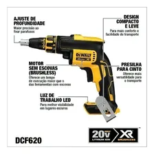 Parafusadeira a Bateria Drywall 20V MAX Dewalt, Modelo DCF620B, Bateria Íon de Lítio, Brushless, Sem Carregador, Sem Bateria Foto mini 2