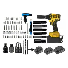Parafusadeira Chave Impacto Pneumatica 3 Bater + 63 Soquetes Cor Amarelo Preta 110v/220v Foto mini 1