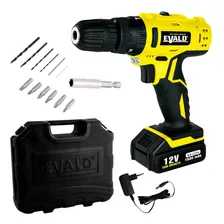 Parafusadeira Furadeira 12v Impacto Evald + Kit Ferramentas Foto mini 4