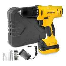 Parafusadeira/furadeira com impacto a Bateria 12v 127/220V Pfv120i - Vonder Cor Amarelo Maleta com acessórios 127/220V Foto  mini 1