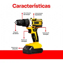 Parafusadeira Furadeira De Impacto 2 Baterias 21v Maleta 30 Peças Carregador Vitex Foto mini 2