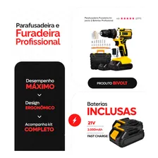 Parafusadeira Furadeira De Impacto 2 Baterias 21v Maleta 30 Peças Carregador Vitex Foto mini 3