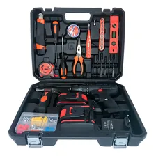 Parafusadeira Furadeira Marca Luatek 21v C/ Ferramentas 2 Baterias Cor Preto 110v/220v Modelo LWJ-219 Foto mini 2