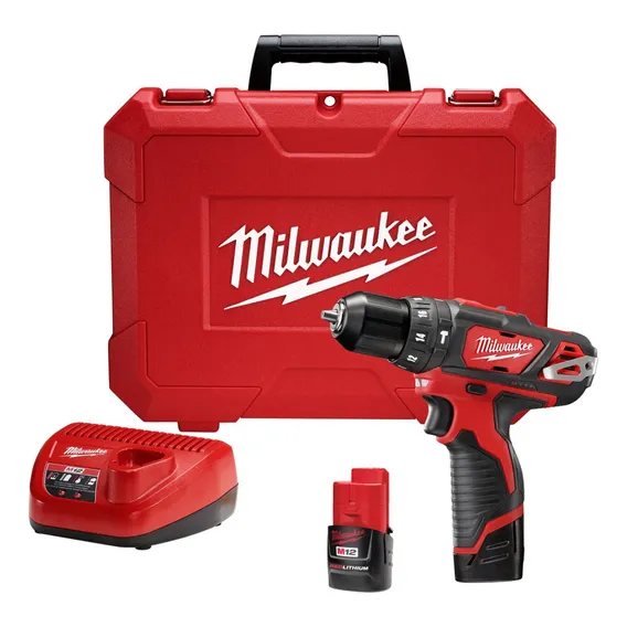 Parafusadeira Impacto 3/8 12v Bateria 2ah Milwaukee 2408-159 Cor Vermelho 110v/220v Foto 1