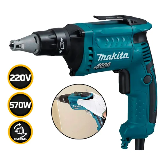 Parafusadeira Para Gesso 570w Fs4000 Makita 220v Cor Azul Foto 1