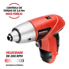Parafusadeira Recarregável Mondial Vermelho 4,8v FPF-05M Foto mini  3