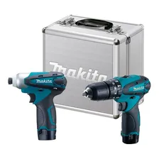 Parafusadera Furadeira Impacto 2 Bat Bivolt Dk1493 Makita Cor Azul-turquesa 110V/220V Foto  mini 1