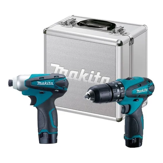 Parafusadera Furadeira Impacto 2 Bat Bivolt Dk1493 Makita Cor Azul-turquesa 110V/220V Foto 1