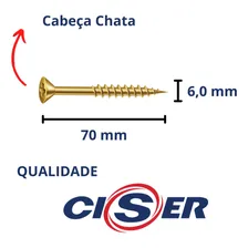 Parafuso Mdf Ciser 6x70 Caixa C/100un Foto mini 3