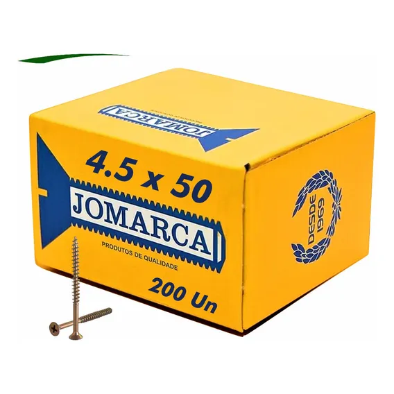 Parafuso Philips Para Madeira Chipboard Cabeça Chata 4,5 X 50 Caixa 200 Unidades Jomarca Foto 1