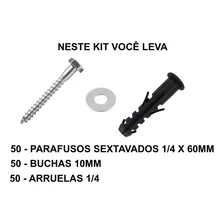 Parafuso Sextavado 1/4x60mm Bucha 10mm E Arruela 50 Unidades Foto mini 2