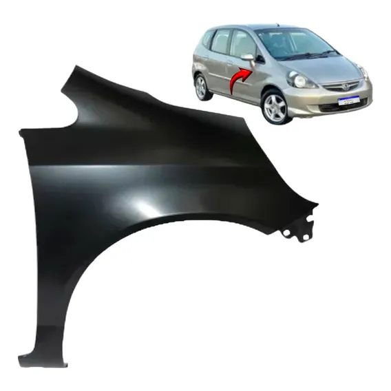 Paralama Honda Fit 2003 2004 2005 2006 2007 2008 L.d Cor Direito Preto Foto 1