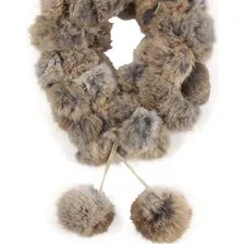 Pashmina Echarpe Cachecol De Pele Echarpe Inverno Feminino Cor Marrom-claro Desenho do tecido Liso Tamanho único Foto mini 3