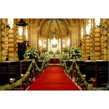 Passadeira Carpete Tapete Vermelho Igreja Casamento 5 Metros Desenho Do Tecido Liso Foto mini 4