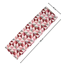 Passadeira Jacquard Antiderrapante Geométrica Vermelha Foto mini 4