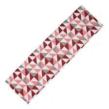Passadeira Jacquard Antiderrapante Geométrica Vermelha Foto mini  2