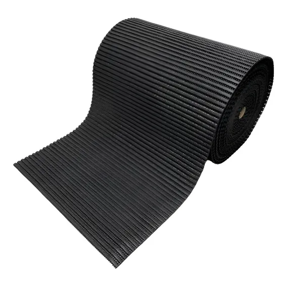 Passadeira Tapete Antiderrapante Duna Soft 43cm Preto 4 Metros Desenho do Tecido Liso Bella Casa Foto 1