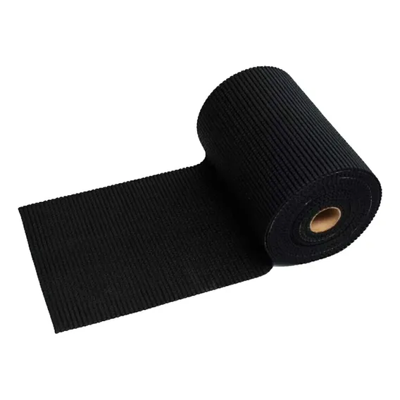Passadeira Tapete Antiderrapante Soft 43cm Preto 2 Metros Desenho do tecido Liso Foto 1